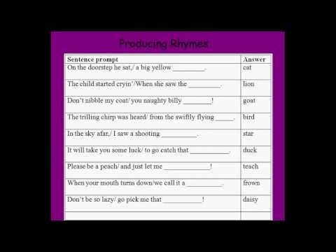 Rhyming Part 2: Producing Rhymes and Instructional Placement
