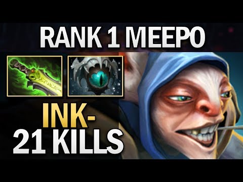 RANK 1 MEEPO WITH 21 KILLS & 1000 XPM BY INK - DOTA 2 GAMEPLAY