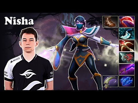 Nisha - Templar Assassin Midlane with Gorgc Bloodseeker | Dota 2 7.29d Gameplay