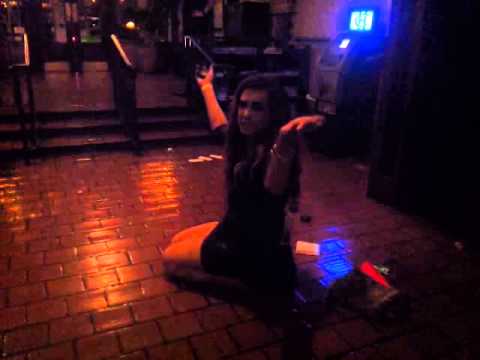 A very drunk and sassy "woman" causing a scene