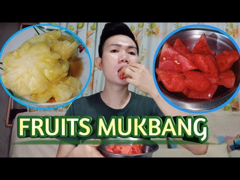 FRUITS MUKBANG | PINEAPPLE AND WATERMELON. RONEL BANDIOLA..