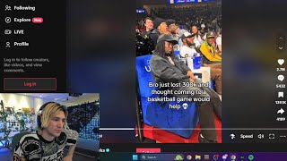 xQc reacts to Kai Cenat Crying at NBA Game After Losing 300K