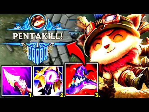 TEEMO TOP CAN LITERALLY 1V5 THE FULL ENEMY TEAM (PENTA KILL) - S13 Teemo TOP Gameplay Guide