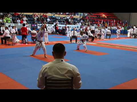 JKA European Championships 2018 Boys individual kata - Bror Rasmussen Vs Serbia