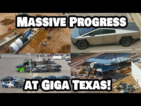 MASSIVE PROGRESS AT GIGA TEXAS! - Tesla Gigafactory Austin 4K  Day 1/20/24 - Tesla Terafactory Texas