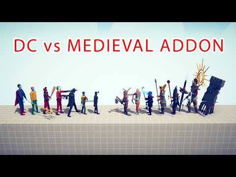 DC Team vs MEDIEVAL ADDON Team - Totally Accurate Battle Simulator TABS
