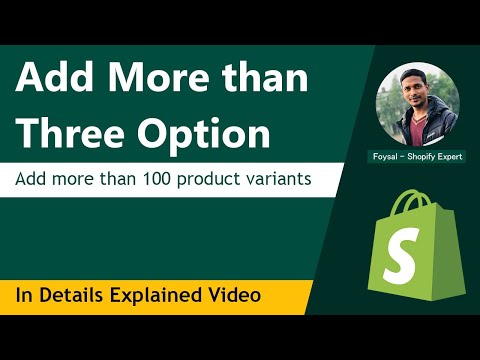 YouTube video about How to add more than 3 options on Shopify?