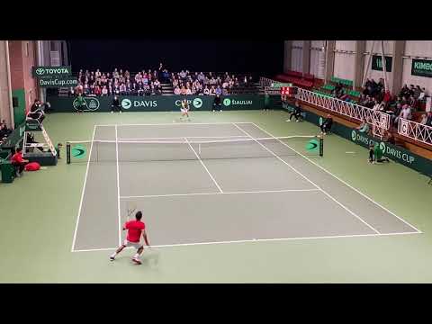 Laurynas Grigelis v Frederico Silva, pirmo seto pabaiga