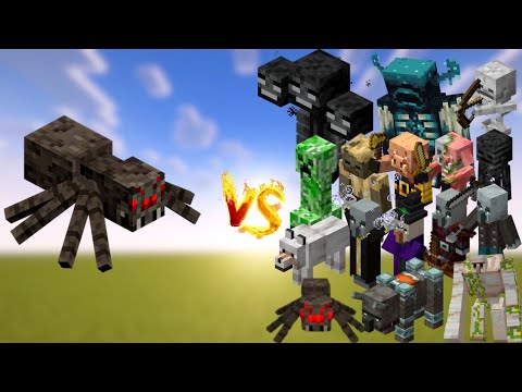 Spider crushes all mobs in epic Minecraft battle! #MinecraftMadness