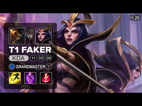 T1 Faker LeBlanc Mid vs Akshan - EUW Grandmaster - Season 11 Patch 11.20