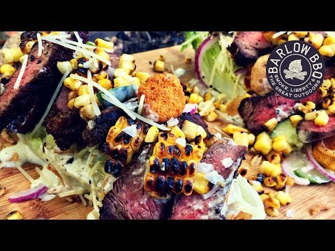 Grilled Steak and Roasted Corn Salad | Creamy Caesar Dressing | Weber Kettle Grill | Barlow BBQ