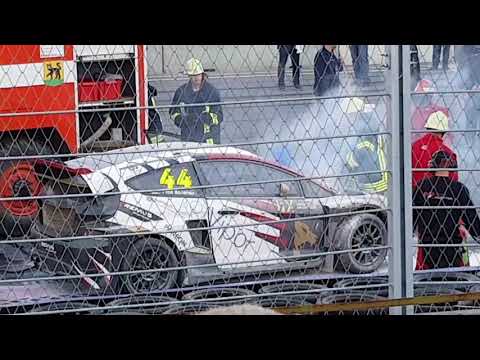 WRX Riga. #44 Timo Scheider - Ford Fiesta burst into flames