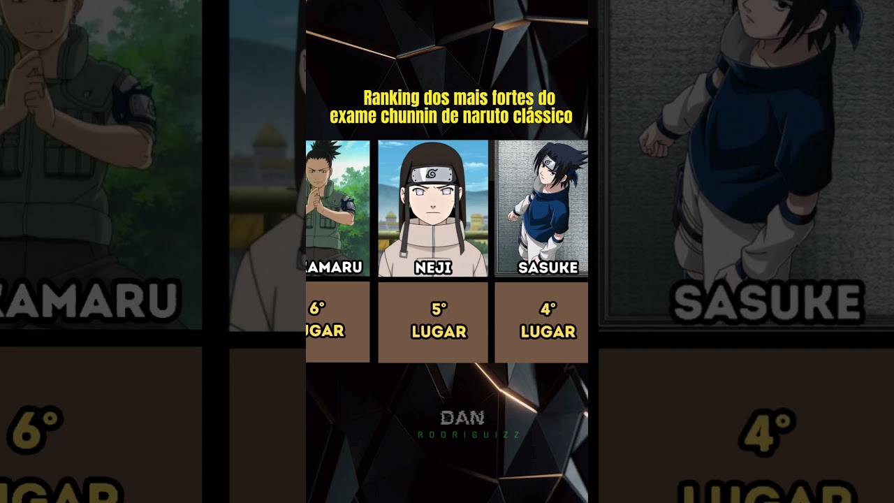 Ranking dos mais fortes do exame chunnin de naruto clássico #anime #naruto #animesbrasil