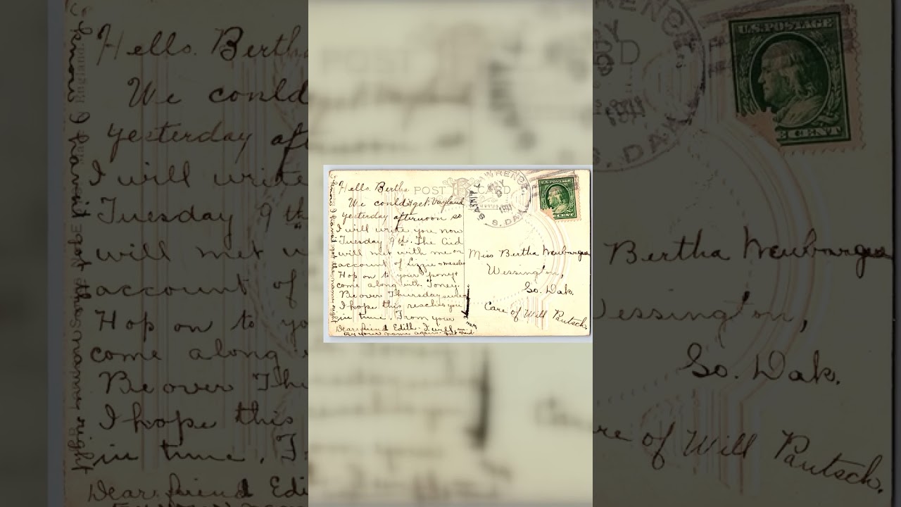 Embossed Greetings Postcard, Lawrence SD, Divided Back, 1911 Video