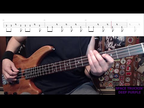 Space Truckin' by Deep Purple - Bass Cover with Tabs Play-Along