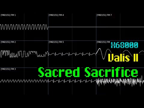 Shinobu Ogawa - "Sacred Sacrifice" (Valis II, X68000) [Oscilloscope Visualization]