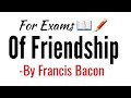 Of Friendship: essay by Francis Bacon in Hindi summary, Explanation and full analysis and line