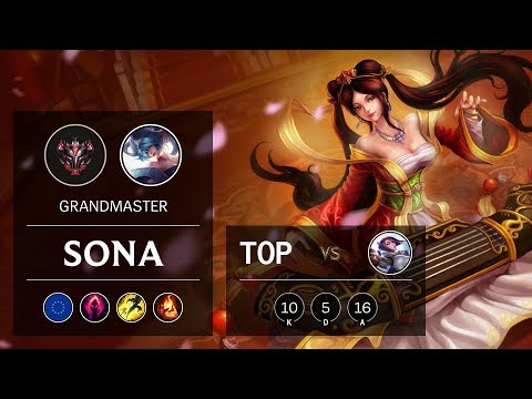 Sona Top vs Fiora - EUW Grandmaster Patch 10.1