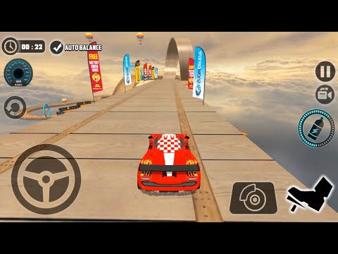 Impossible Car Tracks 3D - Red Sport Car Driving Stunts Mega Ramp Mode - Android Gameplay Simulator