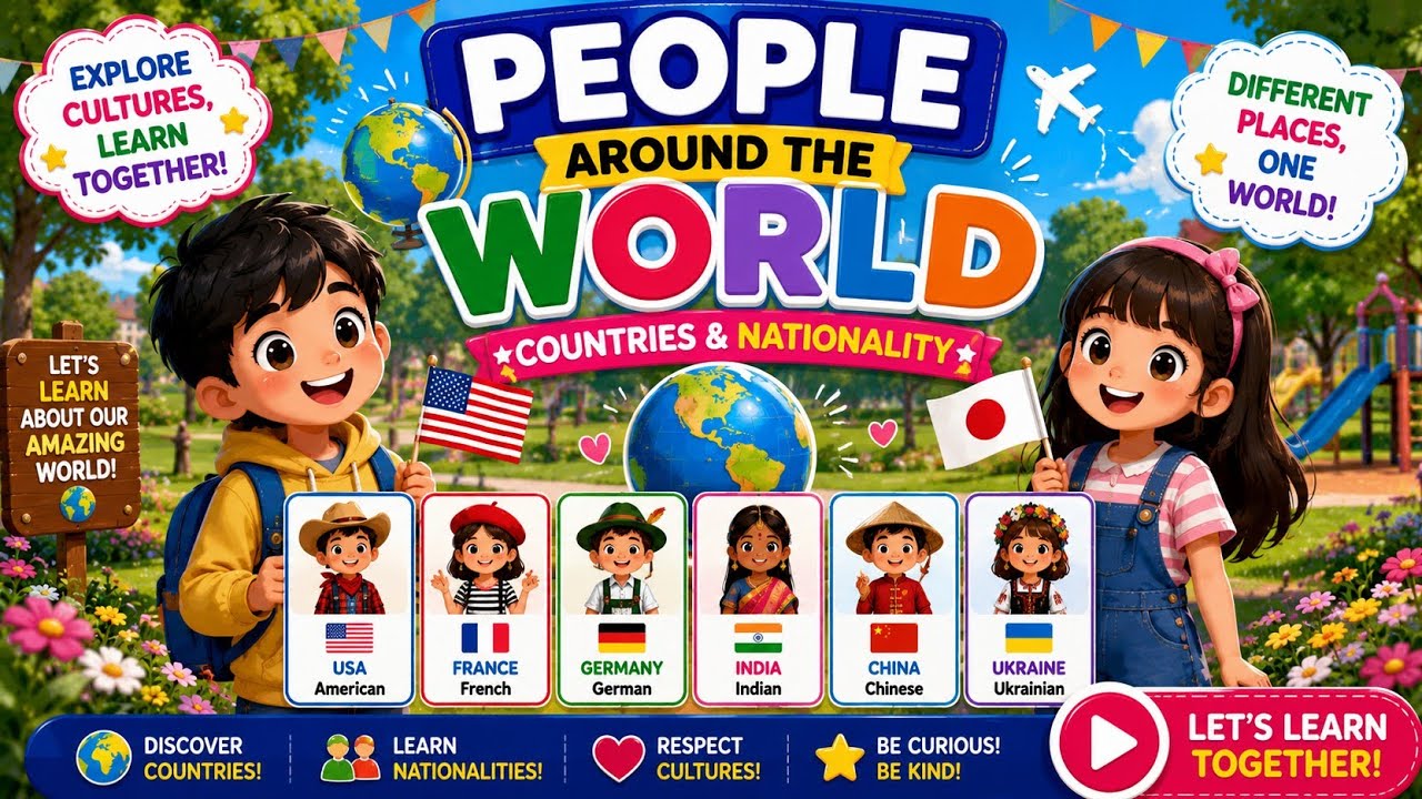 People Around the World | Countries and Nationality | Self Introduction | Speaking English | ESL