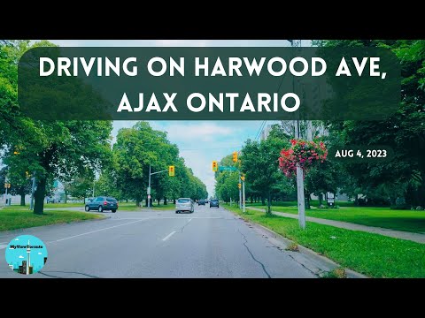 Driving on Harwood Ave, Ajax Ontario – Aug 4, 2023
