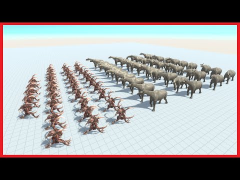 35x HACKCLAW VS 40x PARACERATHERIUM- ANIMAL REVOLT BATTLE SIMULATOR