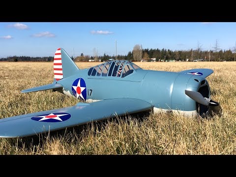 Durafly Brewster F2A Buffalo 920mm PNF RC Warbird Maiden Flight