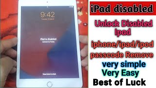 How to unlock Disabled iphone/ipad/ipod connect to iTunes||Fixed||Latest 2022||