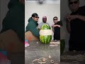 Exploding a watermelon with rubber bands! #shorts