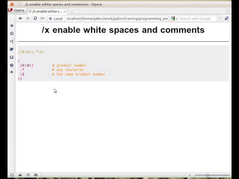 Beginner Perl Maven tutorial: 10.5 - /x modifier for verbose regexes
