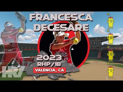 2023 Francesca DeCesare 🥎 Pitcher and First Base, Softball Skills Video   Firecrackers Hollywood