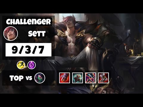 Sett vs Akali KOREAN Challenger TOP (9/3/7) - v11.13