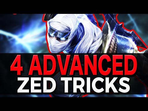 4 ADVANCED ZED TRICKS - Outplay Techniques - League of Legends