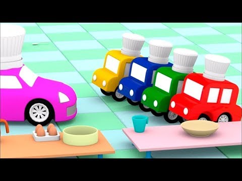 Lehrreicher Zeichentrickfilm - Die 4 kleinen Autos - Wir lernen wie man Brot backt