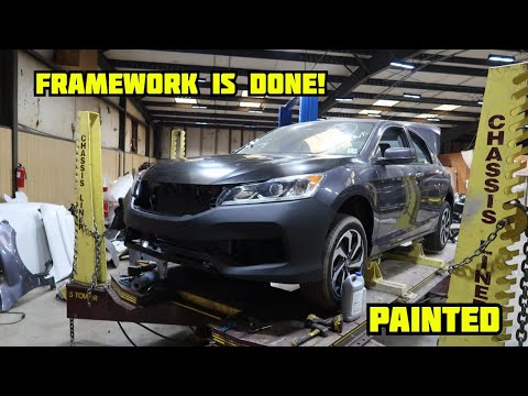 Rebuilding A Wrecked 2016 Honda Accord Part 2 "Framework"