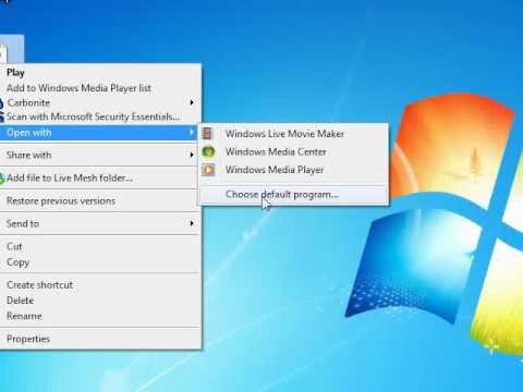 Set Default Programs in Windows 7