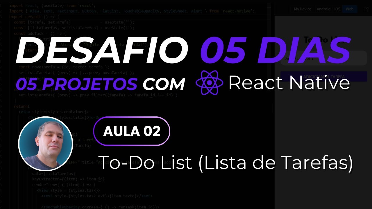 05 Dias 05 Projetos 🚀 | Dia 2: Crie uma To-Do Lista (Lista de Tarefas) com React Native e Expo