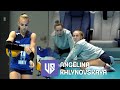 Angelina Khlynovskaya | Beautiful Volleyball Girl | Warming up