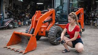 Download lagu The genius girl repaired, restored, and reassembled the wheel loader perfectly mp3