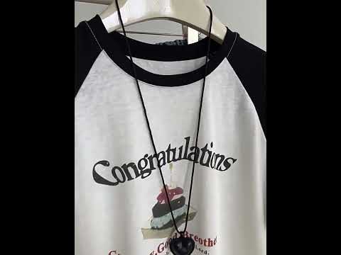 輕薄透氣雪花棉 韓系印花短袖 插肩袖T恤垂感上衣  737