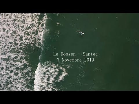 Drone footage of fun surfing and fun waves at Le Dossen