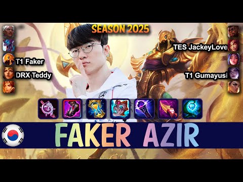 T1 Faker AZIR vs IRELIA Mid - Patch 25.15 KR Ranked | lolrec