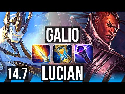 GALIO vs LUCIAN (MID) | 12/2/15, 1400+ games, 34k DMG, Godlike | KR Grandmaster | 14.7