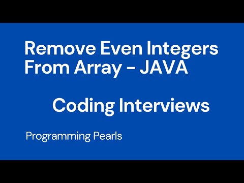 Remove Even Integers From Array In Java