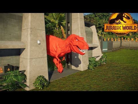 Color Pack T Rex vs Color Pack I Rex, Red Ankylosaurus Dinosaur Fights Jurassic World Evolution 2