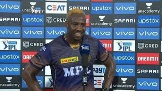 KKR VS MI VIVO IPL 2021 || ANDER RUSSELL POST MATCH INTERVIEW HYDERABADI STYLE