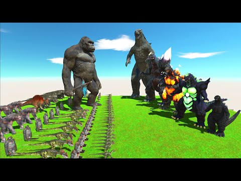 Dinosaurs Revolt Battle with King Kong vs Godzilla Evolution - Who can defeat All Godzilla?