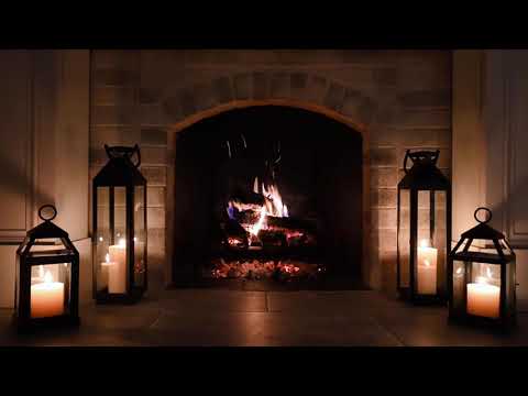 ????10 HOURS Cozy Charming 4K Fireplace Sounds Candle Lite Lanterns Ambience for Sleep, Insomnia, Study