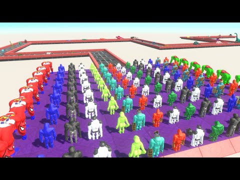 Colored All Units vs MUTANT PRIMATES Championship - Animal Revolt Battle Simulator