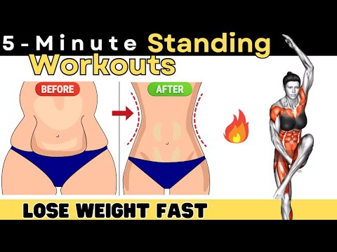 5 Minute Standing MORNING Workout ✔ LOSE WEIGHT AND BELLY FAT